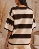 Harbor Stripe Half Sleeve Knit Sweater