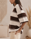 Harbor Stripe Half Sleeve Knit Sweater