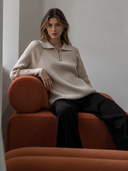 Sloane Avenue Ribbed Half-Zip Collared Sweater