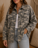 Camo Loose Jean Jacket