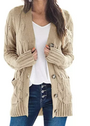 Cable Knit Button Cardigan-Cardigans-Krush Kandy, Women's Online Fashion Boutique Located in Phoenix, Arizona (Scottsdale Area)