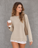 Elowen Scallop Edge Relaxed Crewneck Sweatshirt
