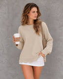 Elowen Scallop Edge Relaxed Crewneck Sweatshirt