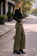 Double Waistband Loose Straight Jeans