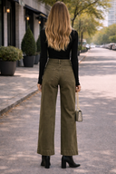 Double Waistband Loose Straight Jeans