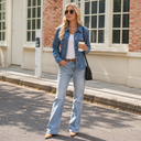 Azure Edge Distressed Denim Jacket