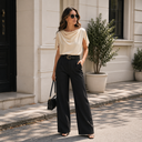 Velour Drape Luxe Blouse