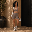 V Neck Scallop Sports Bra