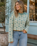 Wildflower Rhythm Cropped Knit Sweater