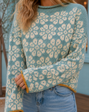 Wildflower Rhythm Cropped Knit Sweater