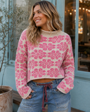 Wildflower Rhythm Cropped Knit Sweater