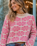 Wildflower Rhythm Cropped Knit Sweater