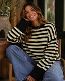 Easy Rhythm Striped Relaxed Knit Sweater