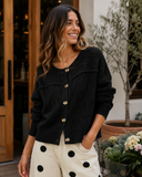 Sunday Stroll Button Front Cable Knit Cardigan