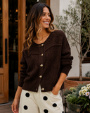 Sunday Stroll Button Front Cable Knit Cardigan