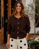 Sunday Stroll Button Front Cable Knit Cardigan