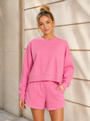 Fleece Long Sleeve Sweatshirts & Shorts Set