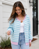Weekend Lines Open Front Striped Cardigan