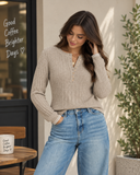 Sunday Edit Ribbed Henley Knit Sweater