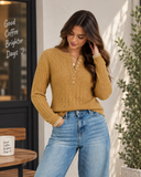 Sunday Edit Ribbed Henley Knit Sweater