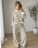 Easy Rhythm Stripe Wide Leg Pant Set
