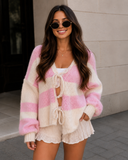 Sweet Escape Striped Tie-Front Knit Cardigan
