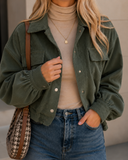 Weekend Edit Cropped Corduroy Shacket