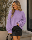 Easy Aura Ribbed Stand Neck Sweater
