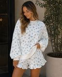 Meadow Reverie Floral Ruffle Short Set
