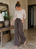 Washed Weekend Seam Detail Flare Pants