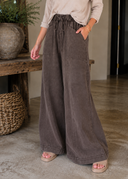 Washed Weekend Seam Detail Flare Pants