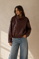 Hudson Faux Leather Moto Jacket