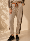 Women's Joggers with Animal Print Contrast