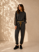 Women's Joggers with Animal Print Contrast