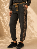 Women's Joggers with Animal Print Contrast