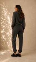 Women's Joggers with Animal Print Contrast