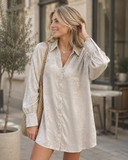 Moonlit Luxe Satin Shirt Mini Dress