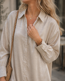 Moonlit Luxe Satin Shirt Mini Dress