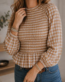Countryside Charm Shirred Peplum Blouse
