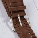 Wide Vegan Leather Whipstitch Edge Belt
