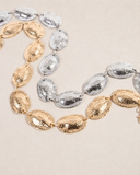 Lustre Link Hammered Oval Disc Chain Belt