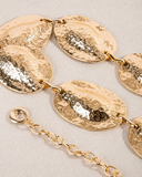 Lustre Link Hammered Oval Disc Chain Belt