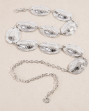 Lustre Link Hammered Oval Disc Chain Belt