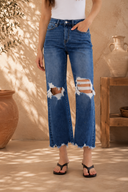 Mica 90s Vintage Relaxed Crop Flare Jeans