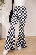 Bold Moves: Black Checkerboard Flared Pants