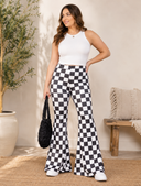 Bold Moves: Black Checkerboard Flared Pants