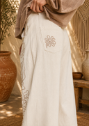 Floral Embroidered Twill Straight Western Jeans
