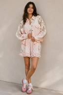 Meadow Whimsy Floral Knit Utility Jacket