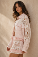 Meadow Whimsy Floral Knit Utility Jacket