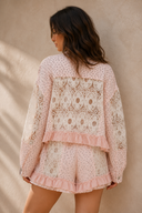 Meadow Whimsy Floral Knit Utility Jacket